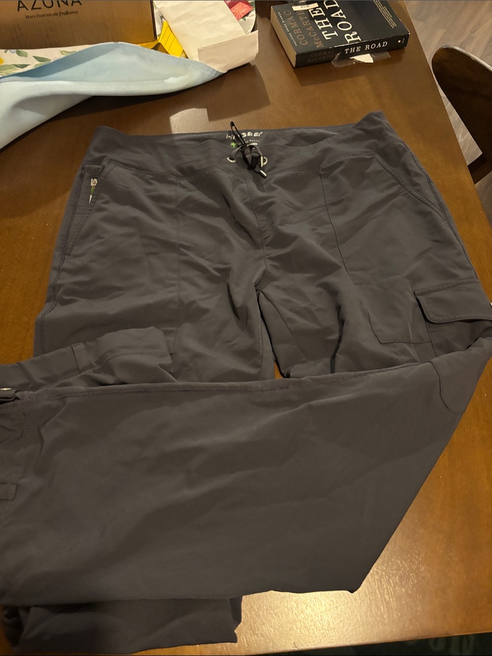 healing hands Charcoal Gray scrub Pants with Drawstring Waist